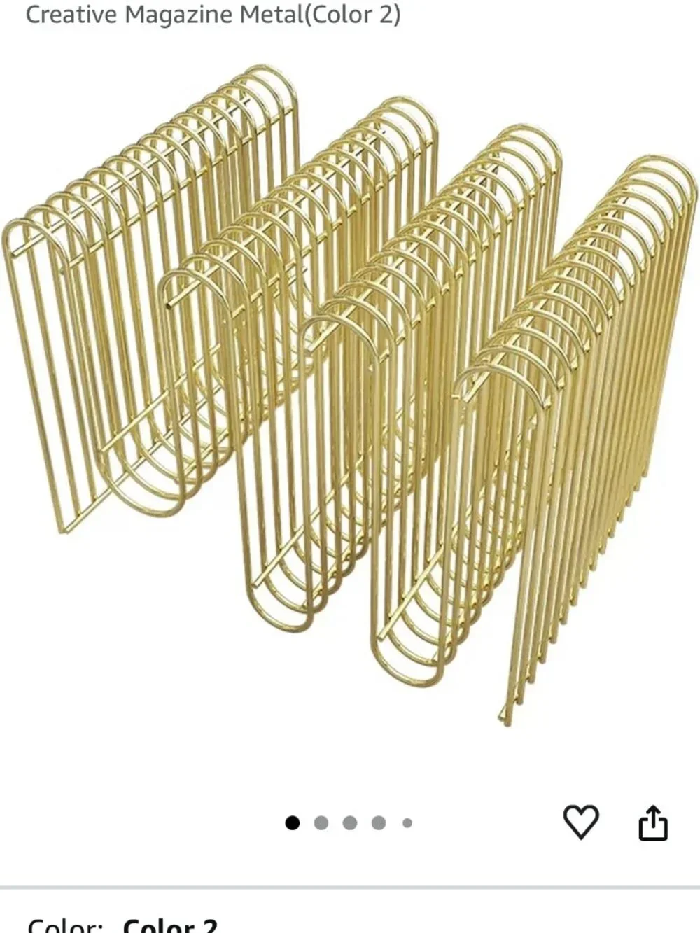 Gold Metal Vinyl Record, File, or Mail Holder